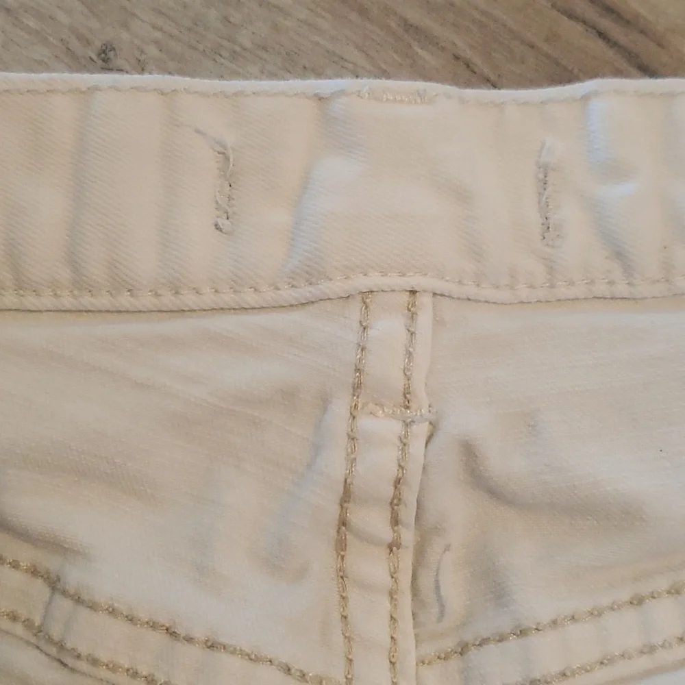 Free People Lacey Stilt Embellished White Jeans Sz 26 Distressed Festival Lace - Picture 4 of 6